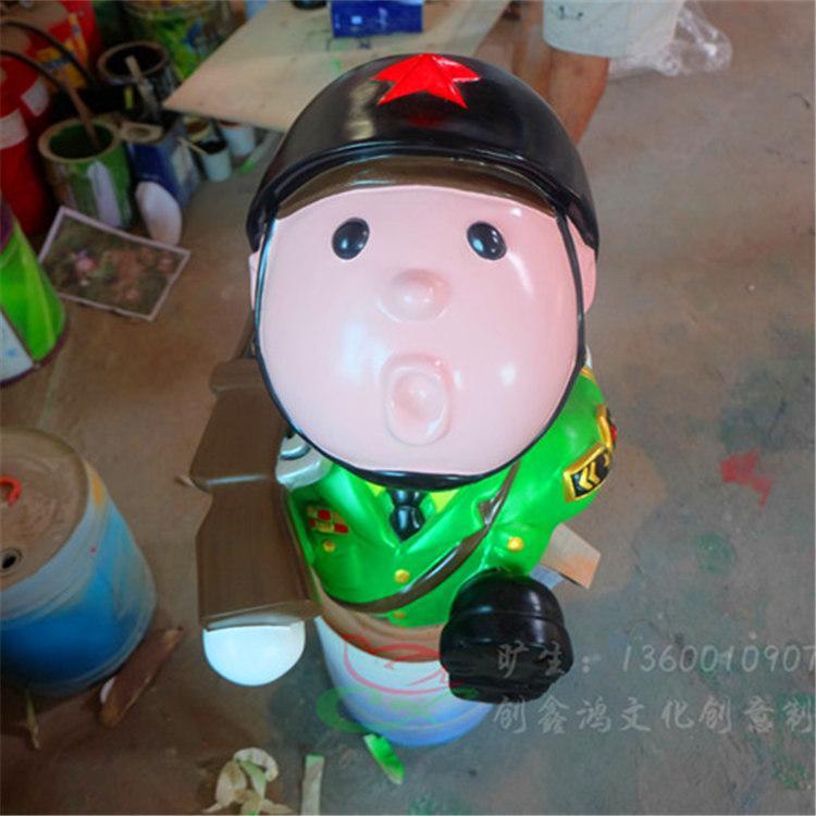 景观人物雕塑 商场装饰炮炮兵主题雕塑摆件 玻璃钢卡通人物雕塑
